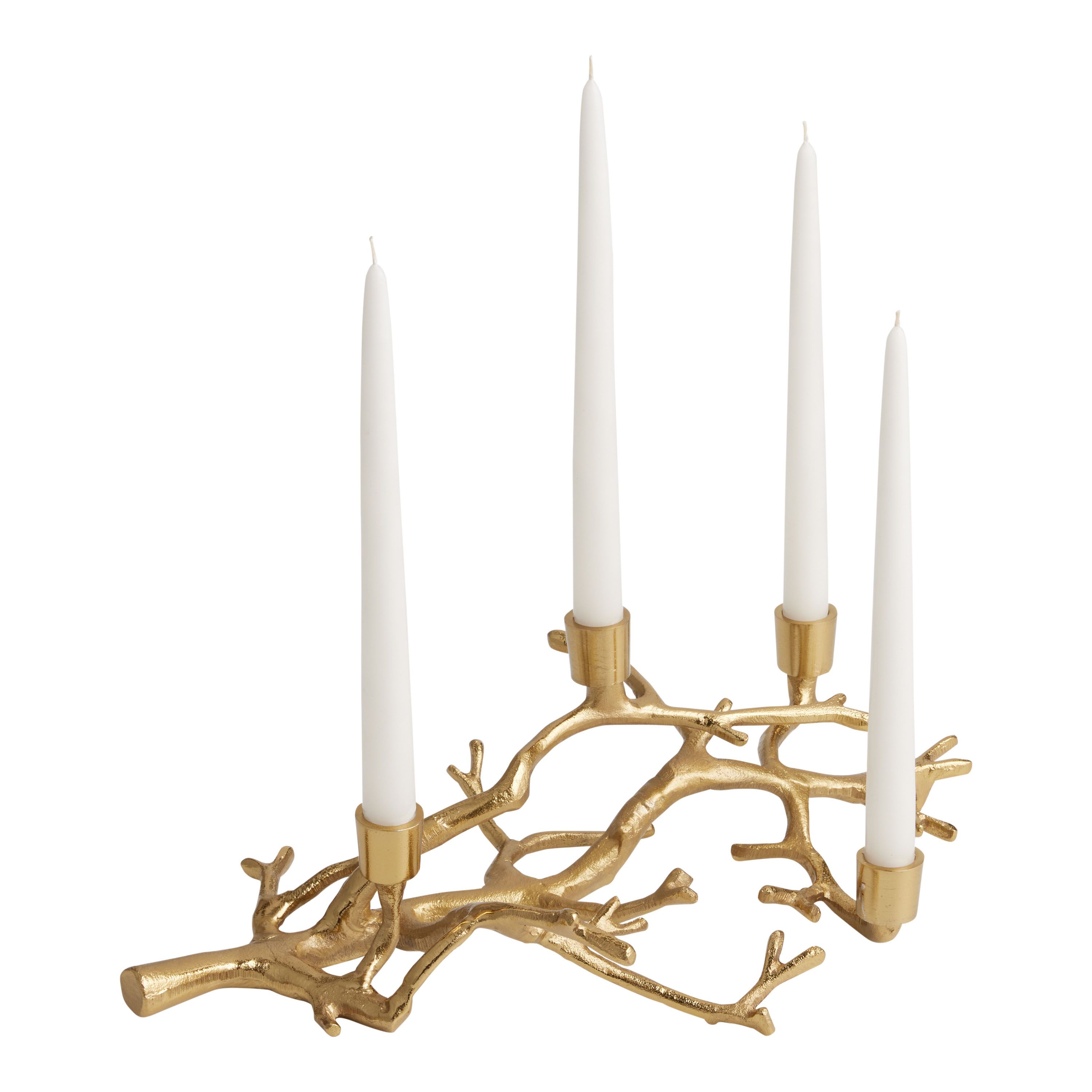 Gold Metal Branch 4 Taper Candle Holder | World Market