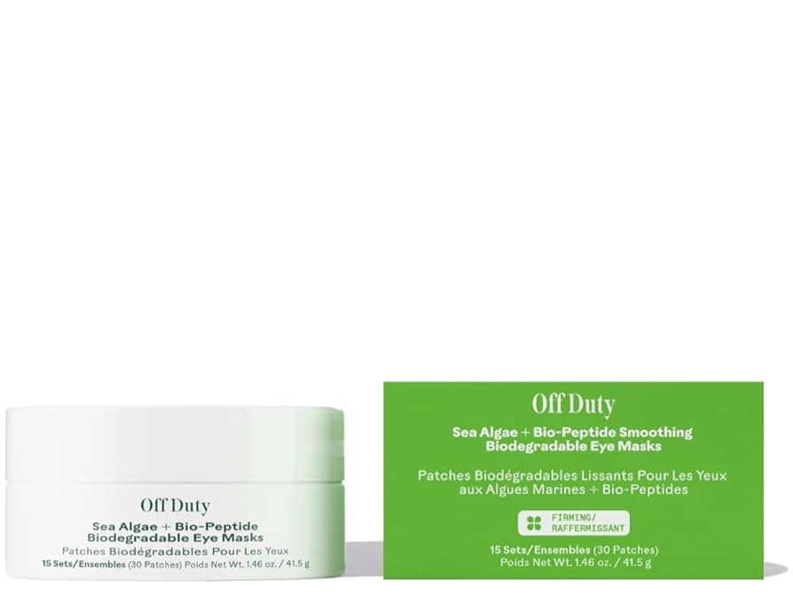 Three Ships - OffDuty Sea Algae + Bio-Peptide Smoothing Biodegradable Eye Masks | Firm, Smooth, R... | Amazon (US)
