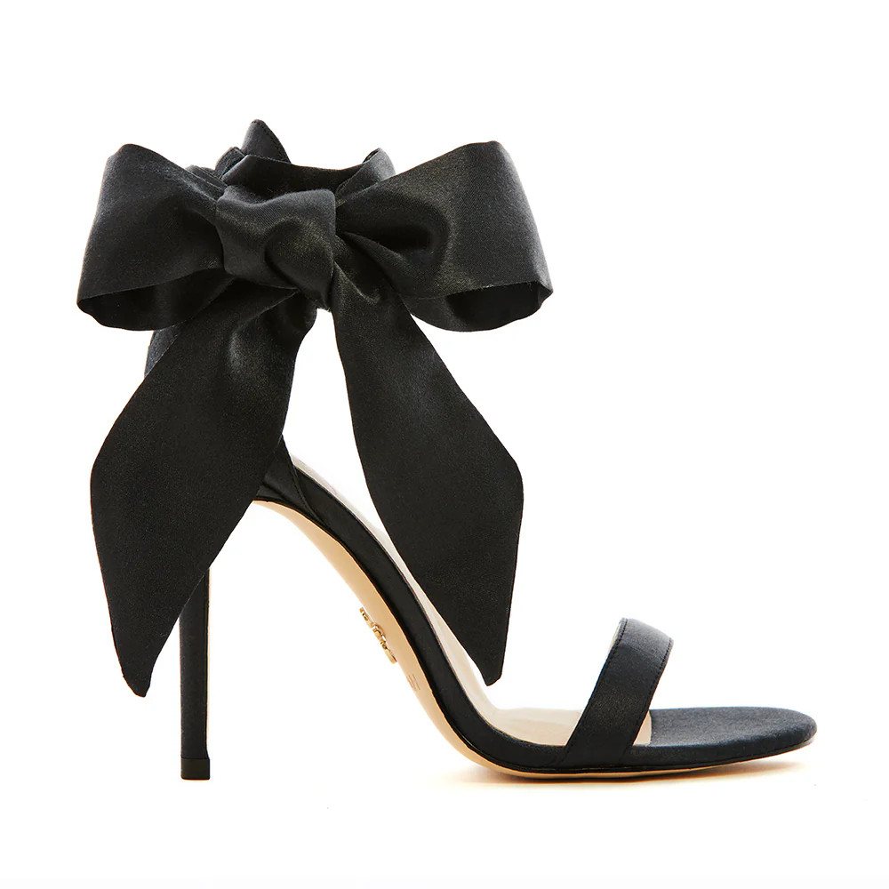 VENUS Black Tie - Vegan Strappy Stiletto Sandals | VEERAH Designer Vegan Shoes