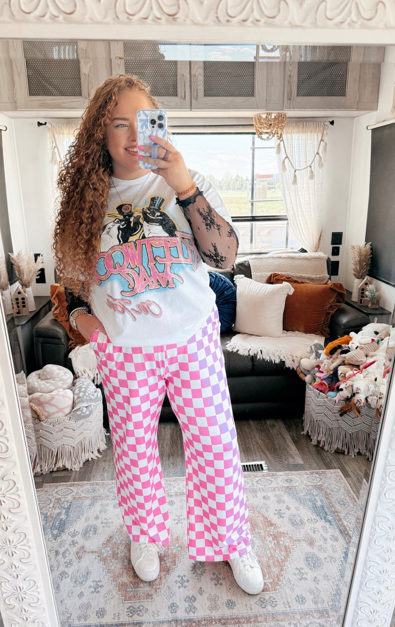 Checkered pants + band tee = the best combo💖✨ band tee | buckle band tee | buckle graphic tee | checkered pants outfit | checkered pants style | amazon pink checkered pant | sneakers | amazon sneakers | white sneakers | amazon white sneakers | lace long sleeve | lace layering top | amazon lace long sleeve | amazon fashion | amazon finds | amazon look | amazon outfit | spring outfit | spring look | spring fashion | spring finds | spring outfit inspo | spring fashion inspo | spring 2025 | spring outfit  | casual outfit  | casual outfit inspo | street edge | fearless fashion | contrast details | unapologetic style | rebel chic | power dressing | dramatic flair 

#LTKSaleAlert #LTKMidsize #LTKStyleTip