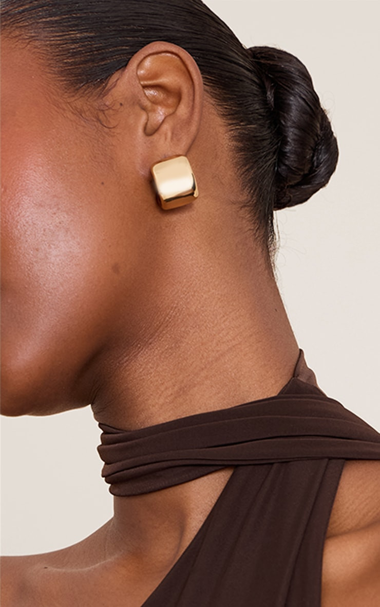 Gold Plated Smooth Hoop Earring | PrettyLittleThing US