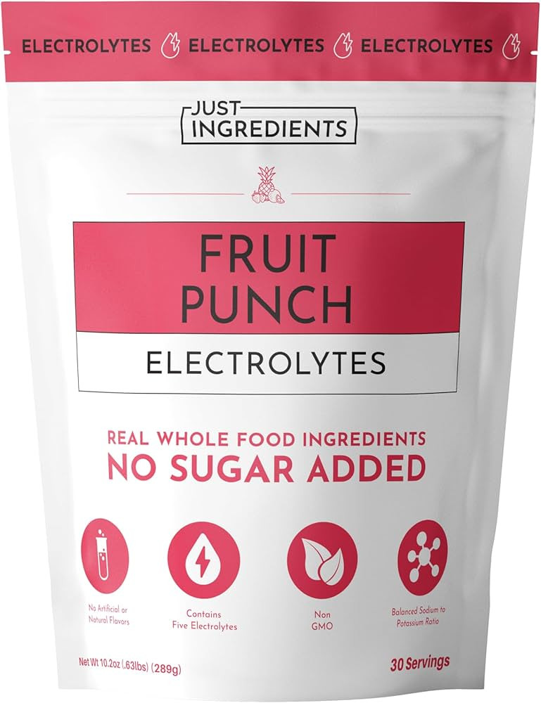 Fruit Punch Electrolytes-30 Serving Hydration Drink Mix with Coconut Water, Sea Salt, and Trace M... | Amazon (US)