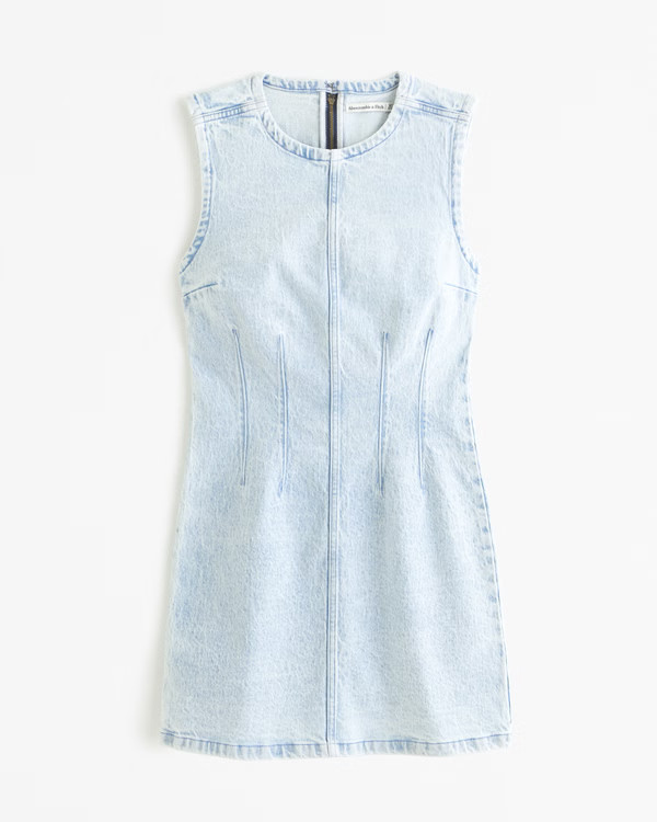 Women's Shell Denim Mini Dress | Women's Clearance | Abercrombie.com | Abercrombie & Fitch (US)