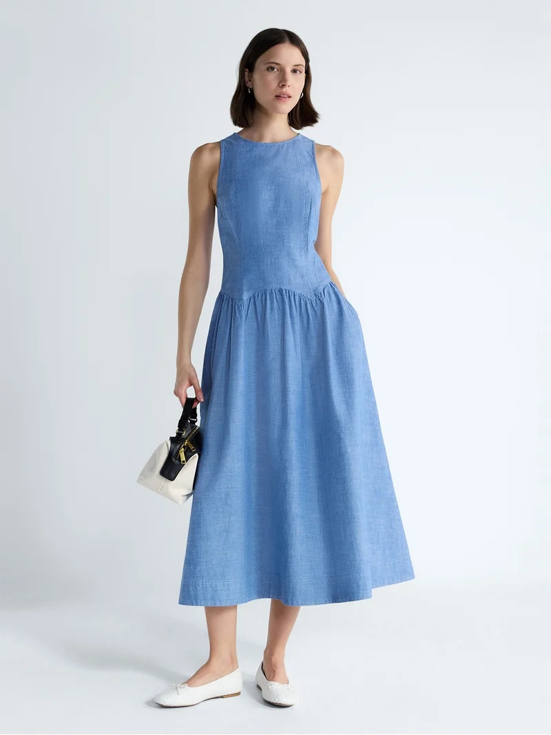 Free Assembly Women’s and Women's Plus Sleeveless Cotton Racer Back Maxi Dress, Sizes XS-4X | Walmart (US)