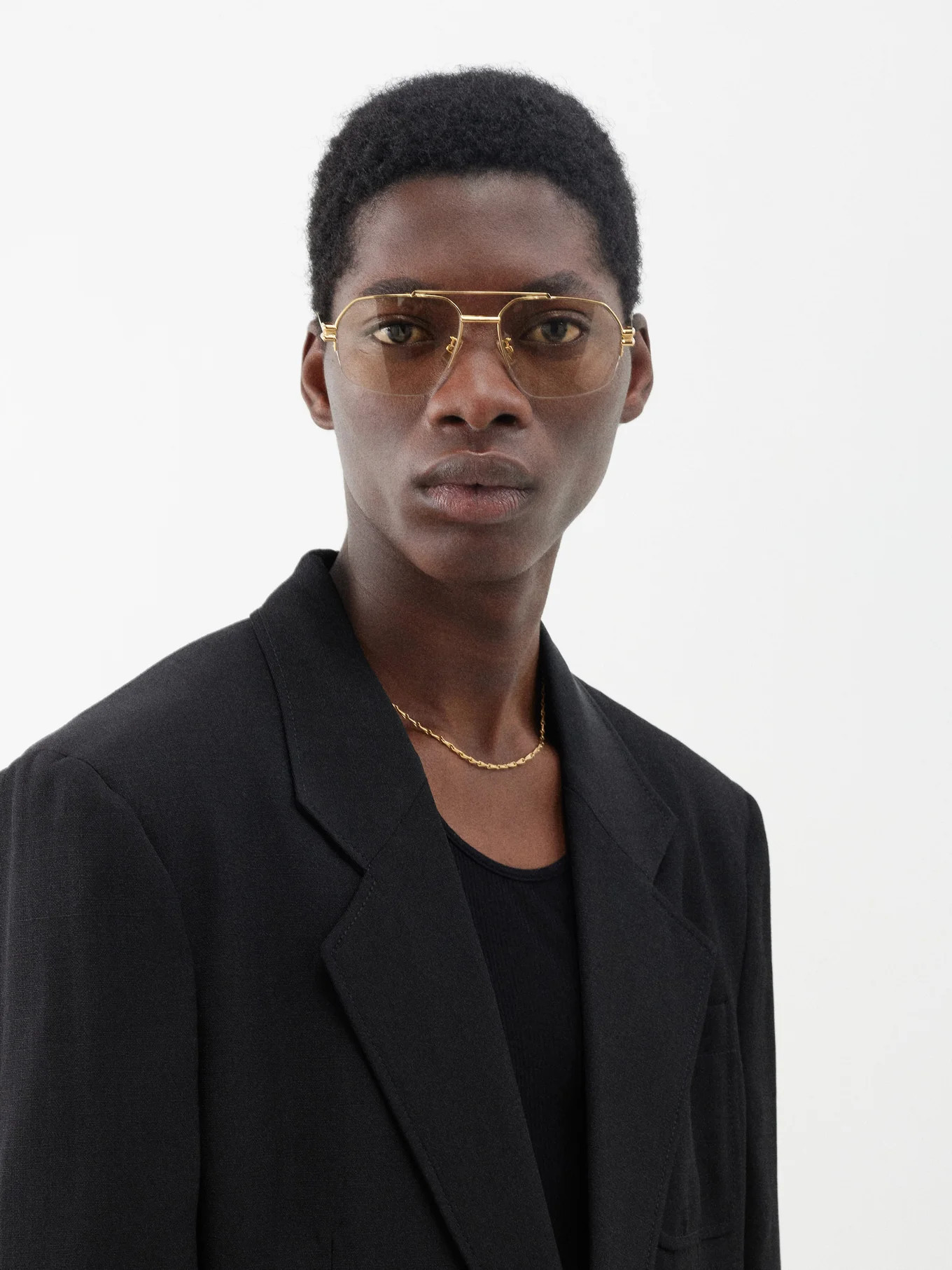 Square aviator metal glasses | Matches (US)