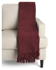 Cozy Chenille Lattice Weave Fringe Throw | Polyester | Marshalls