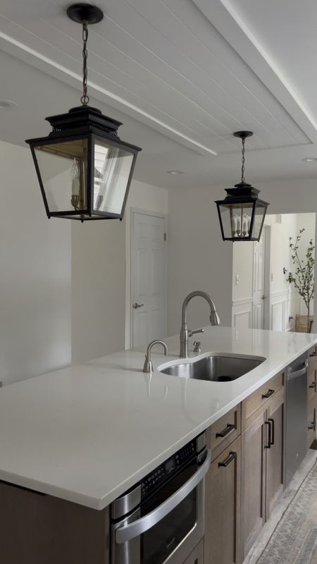 Kitchen pendant lights! Currently on sale and a fraction of the designer price!! These are amazing and quality and would be beautiful in an entryway, office, laundry room etc! I love them over our kitchen island and sink! Lighting, pendants, chandelier, kitchen refresh, decor, diy, shiplap 

#LTKSeasonal #LTKhome #LTKsalealert