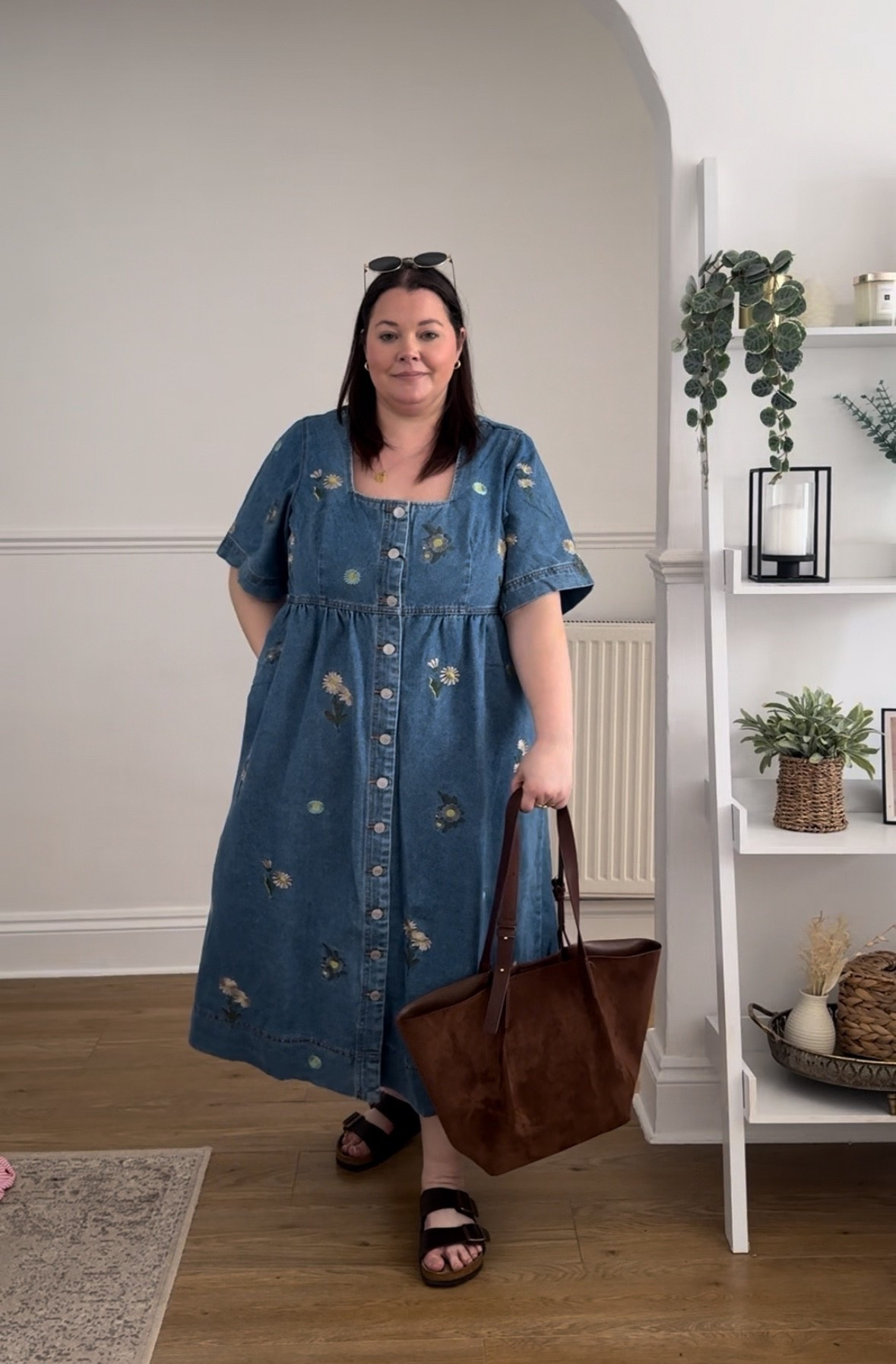 Denim Floral Spring Dress Outfit 

#LTKspring #LTKdresses #LTKplussize