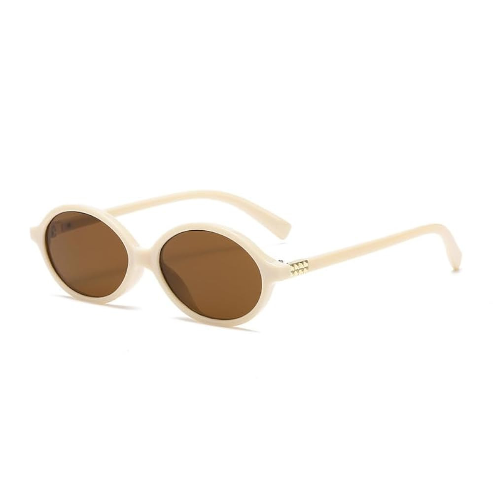 EASYHAUTE Retro Oval Sunglasses for Women, Small Round Sun Glasses Trendy Sunnies with UV400 Prot... | Amazon (US)