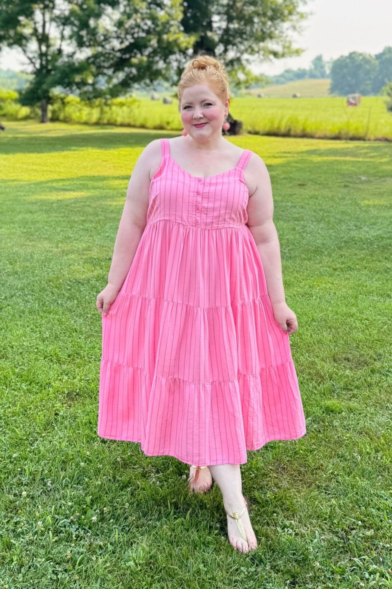 Striped Linen Dress Outfit

I’m wearing this Striped Linen Blend Flounce Panel Dress (sizes 12/14-24/26; $69.95) in the size 16/18. It has an oversize fit with a babydoll style top that’s free through the skirt. The shoulders are not adjustable on this dress. I’ve worn this dress out twice already this July because it’s so light and airy in the summer heat. It also comes in a pretty lavender purple. Use code WWWULLA to get it for just $46 – a steal!

#LTKootd #LTKPlusSize #LTKMidsize