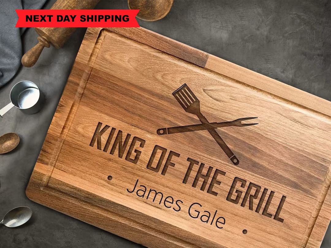 King of the Grill Cutting Board for Dad Griller Personalized - Etsy | Etsy (US)