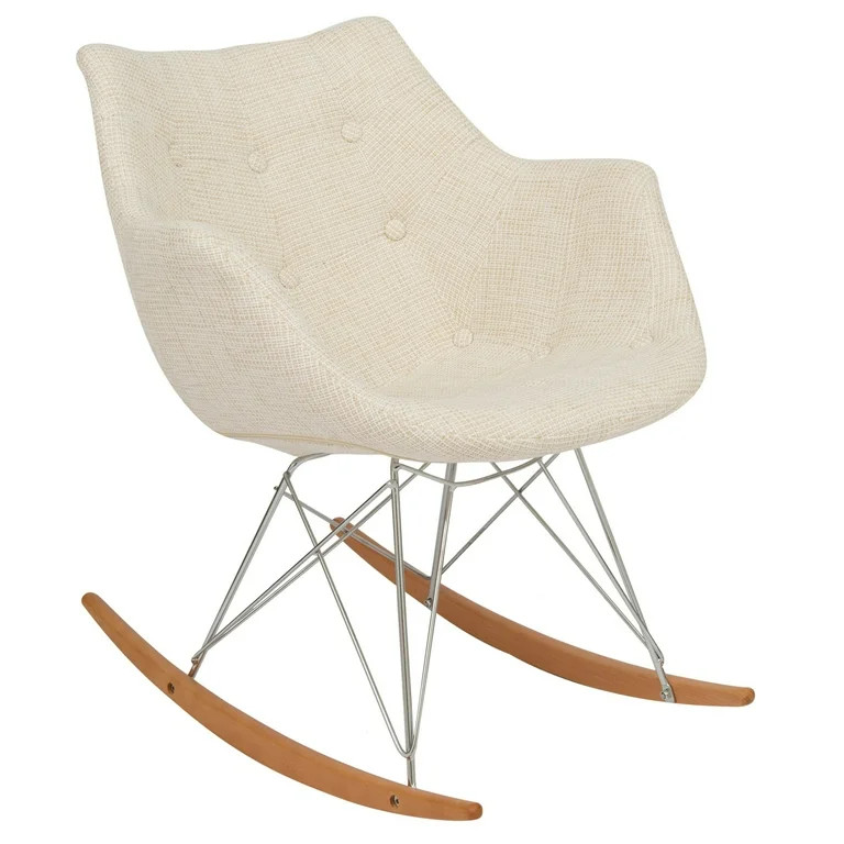 LeisureMod Willow Twill Fabric Eiffel Rocking Chair, Beige - Walmart.com | Walmart (US)