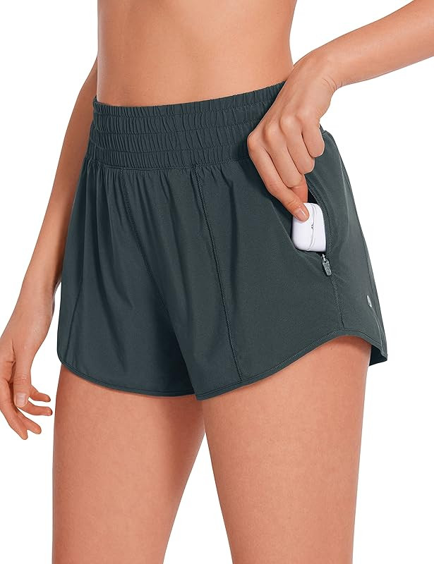 CRZ YOGA High Waisted Running Shorts for Women 2.5" - Mesh Liner Quick Dry Sport Athletic Workout... | Amazon (US)