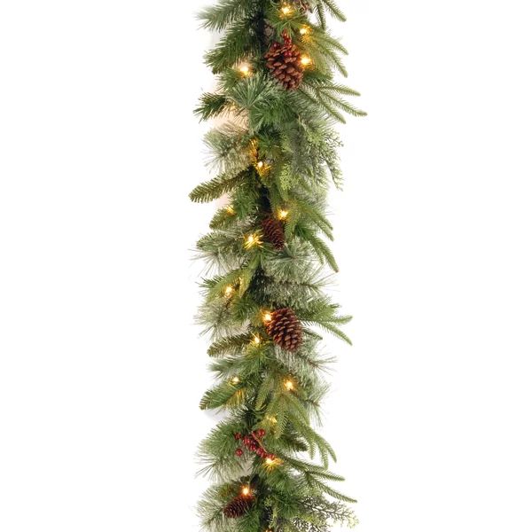 9' Pre-Lit Garland with 50 Clear & White Lights | Wayfair North America
