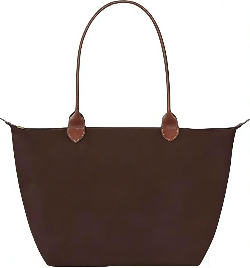 Large Tote Bag for Women Work, Lightweight Nylon Laptop Tote Handbag Purse Carryall with Compartm... | Amazon (US)