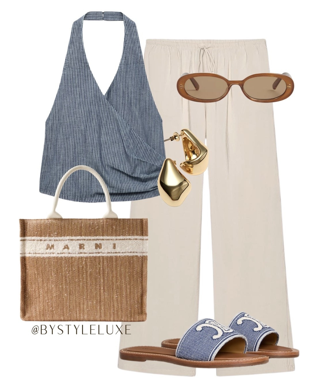 ZARA TROUSER - styling these east drawstring summer trousers with this new in denim halterneck top for an easy and chic look

#summeroutfit #holidayoutfit #summersandals 

#LTKeurope #LTKbag #LTKsummer