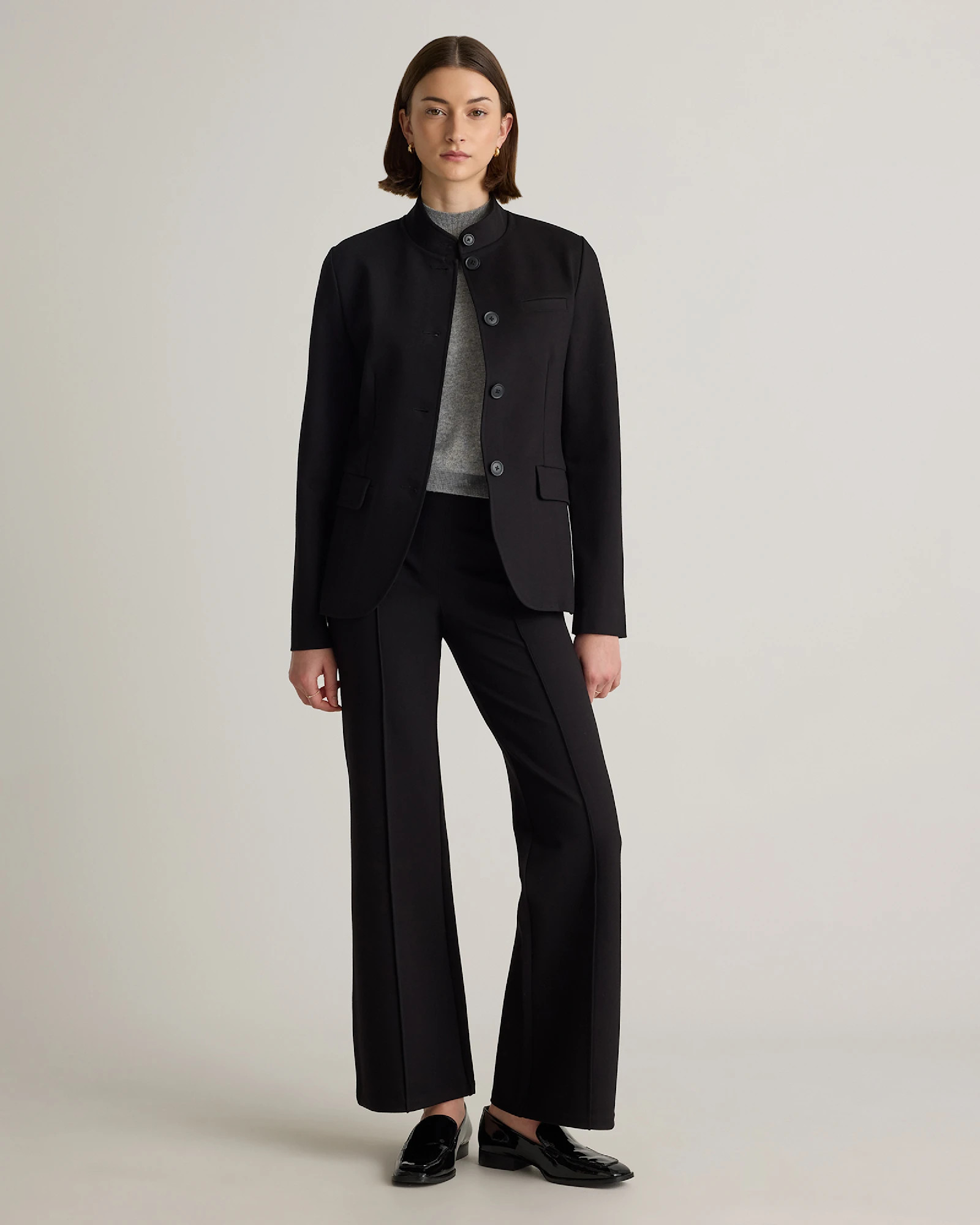 Ultra-Stretch Ponte Stand Collar Blazer | Quince