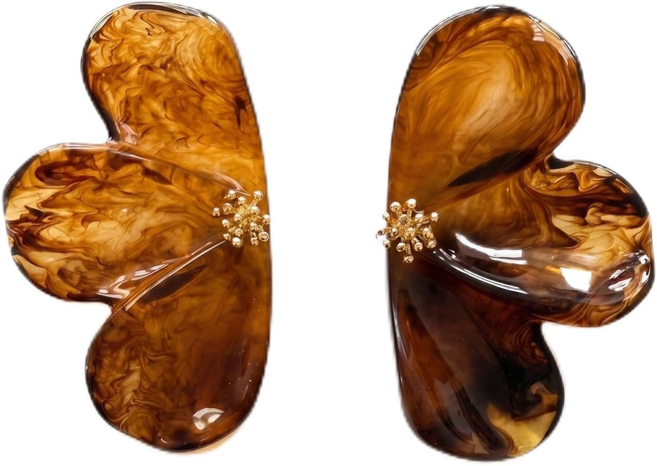 Brown Resin Flower Earrings for Women | Amazon (US)