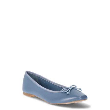 Time and Tru Women s Faux Leather Ballet Flats | Walmart (US)