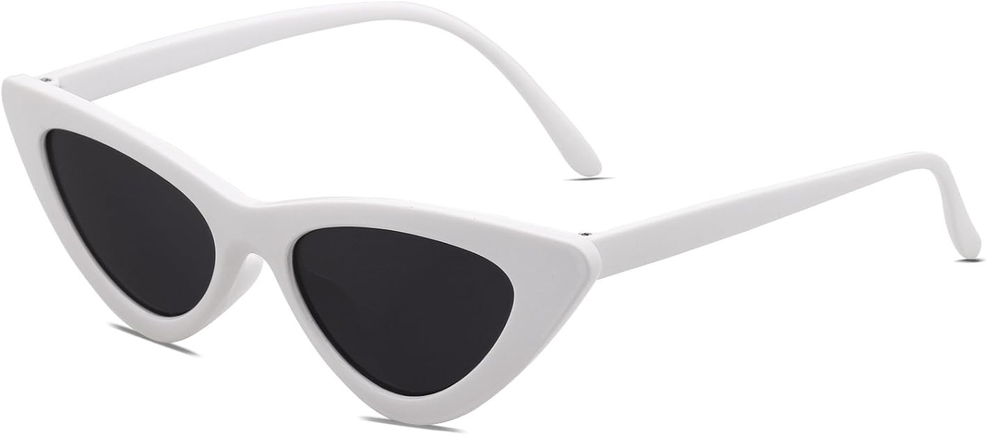 SOJOS Retro Vintage Narrow Cat Eye Sunglasses for Women Clout Goggles Plastic Frame Cardi B SJ204... | Amazon (US)