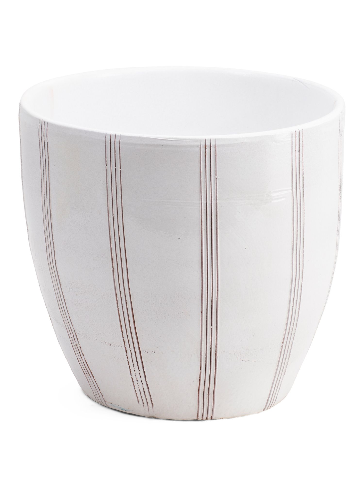 Large Global Stripe Glazed Ceramic Planter | Mother's Day Gifts | Marshalls | Marshalls