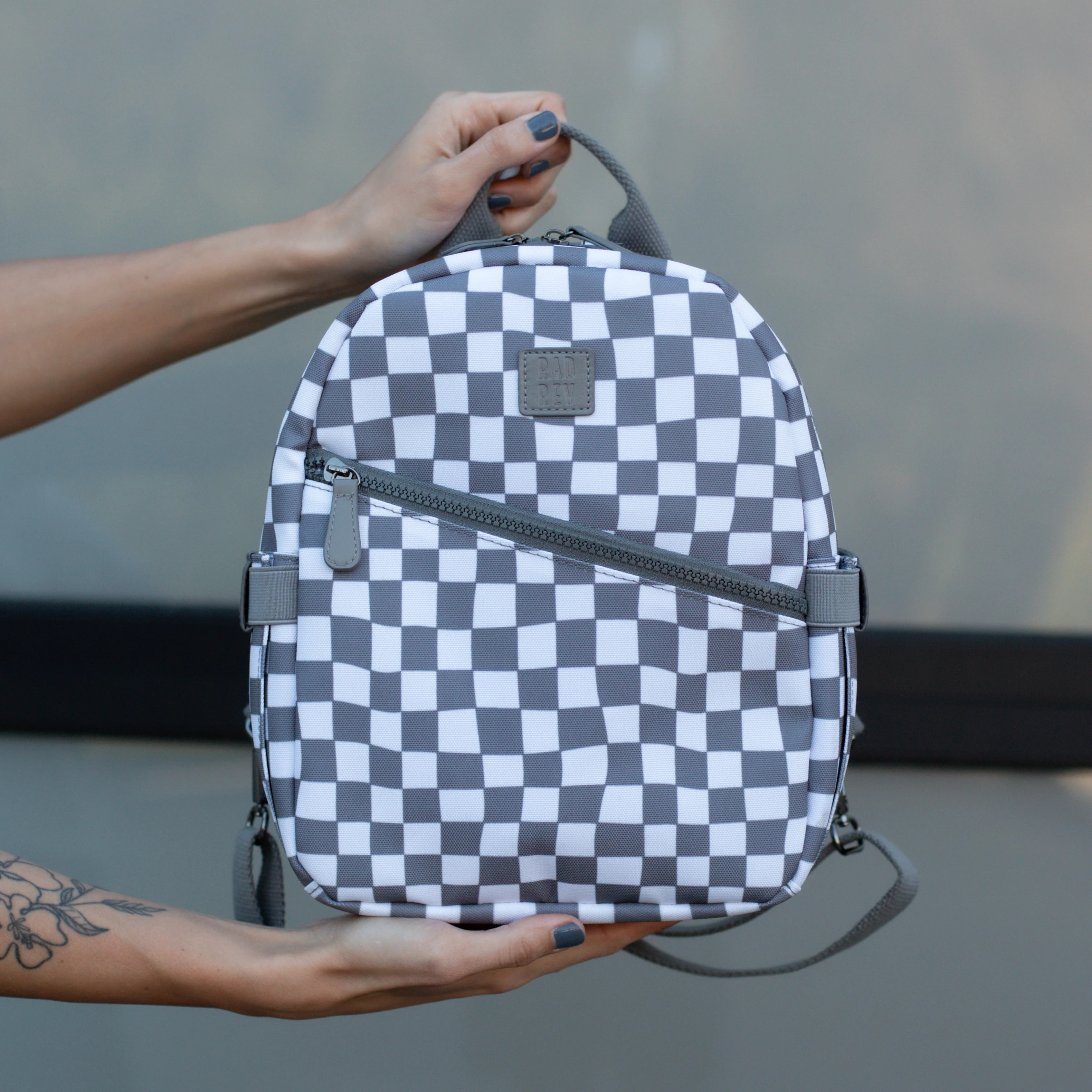 Canvas MINI in Grey Check | Rad Revolution