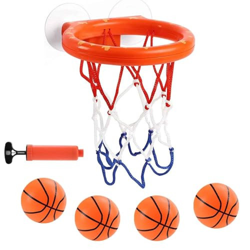 Cyfie Bath Toys for Toddlers - Bathtub Basketball Hoop Set with 4 Balls for Kids Ages 3-8 - Suction Cup Shower Toy for Boys and Girls | Amazon (US)