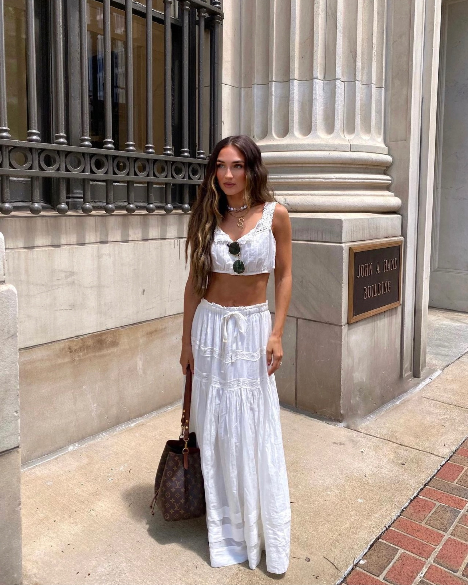 New white free people maxi skirt set 

European style outfit inspo 
Bride to be 
Bridal 
Summer outfit 

#LTKSeasonal #LTKunder100 #LTKstyletip