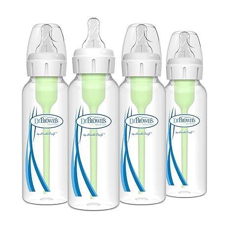 Dr. Brown's Natural Flow Anti-Colic Options+ Narrow Baby Bottle, 8 oz/250 mL, with Level 1 Slow F... | Amazon (US)