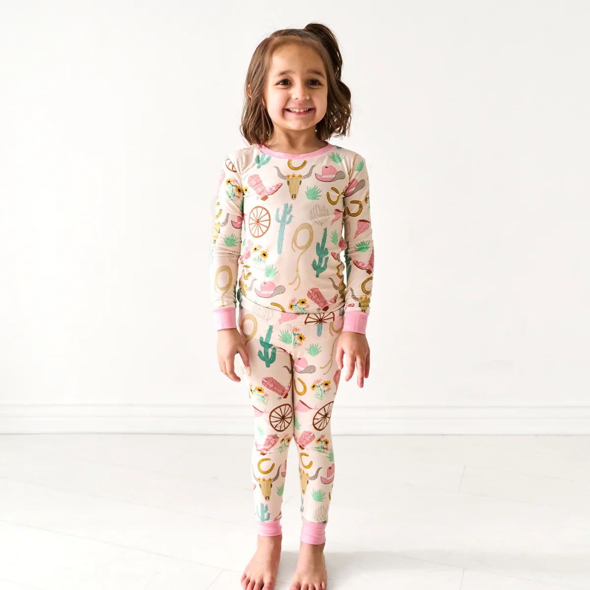 Pink Ready to Rodeo Two-Piece Pajama Set | Little Sleepies