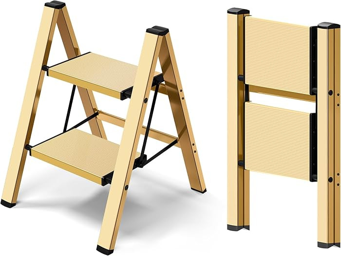 Taranta 2 Step Ladder,Aluminum Lightweight Folding 2 Step Stool with Anti-Slip Wide Pedal,330lbs ... | Amazon (US)