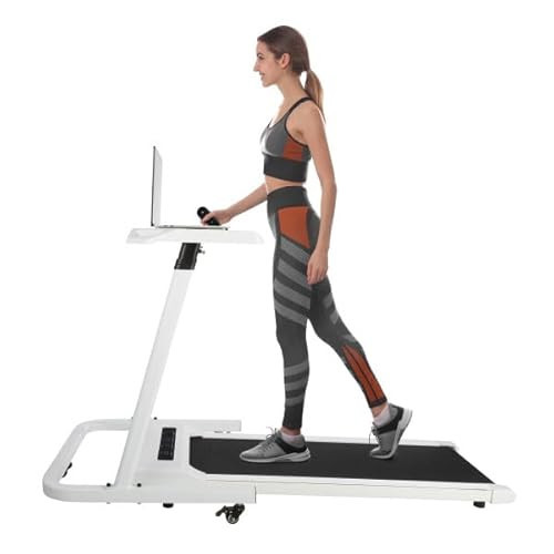 Walking Pad and Standing Desk Set - Portable Under Desk Treadmill and Rolling Adjustable Height Desk - Workout Equipment by RAD Sportz (White) | Amazon (US)