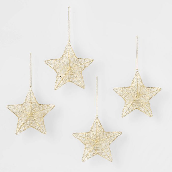 4pk Wire Wrapped Star Christmas Tree Ornament - Wondershop™ | Target