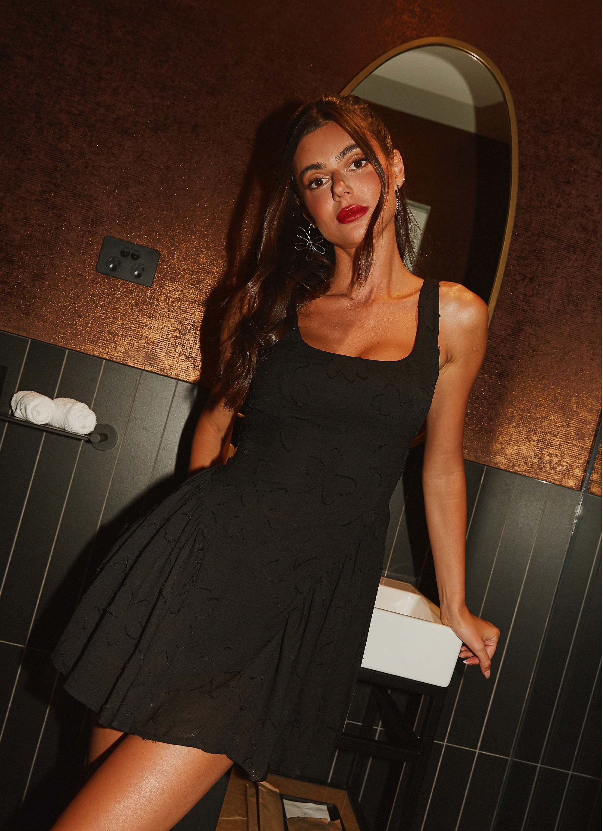 Evelyn Mini Dress - Black | Peppermayo (Global)