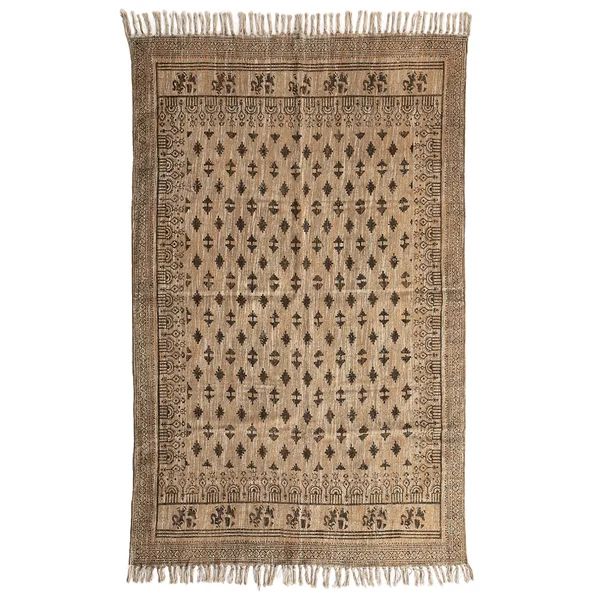 Heba Flatweave Cotton Beige/Brown Rug | Wayfair North America