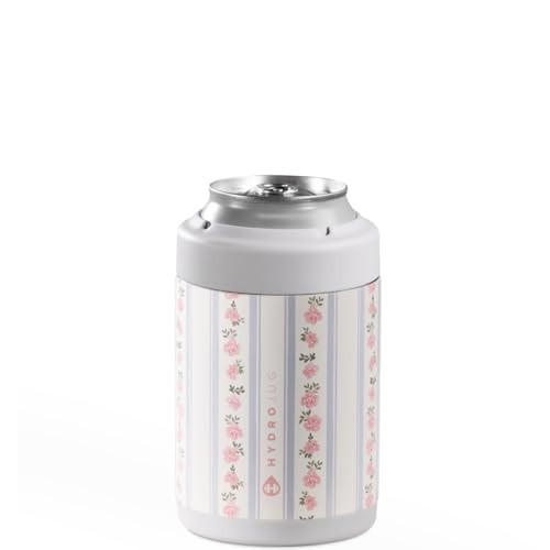 HydroJug Standard Can Cooler - 2-in-1 Insulated Can Cooler Cup - Stainless Steel Can Holder with Non-Slip Rubber Base - Screw-Top Lid - Dishwasher Safe - 12oz, Primrose | Amazon (US)