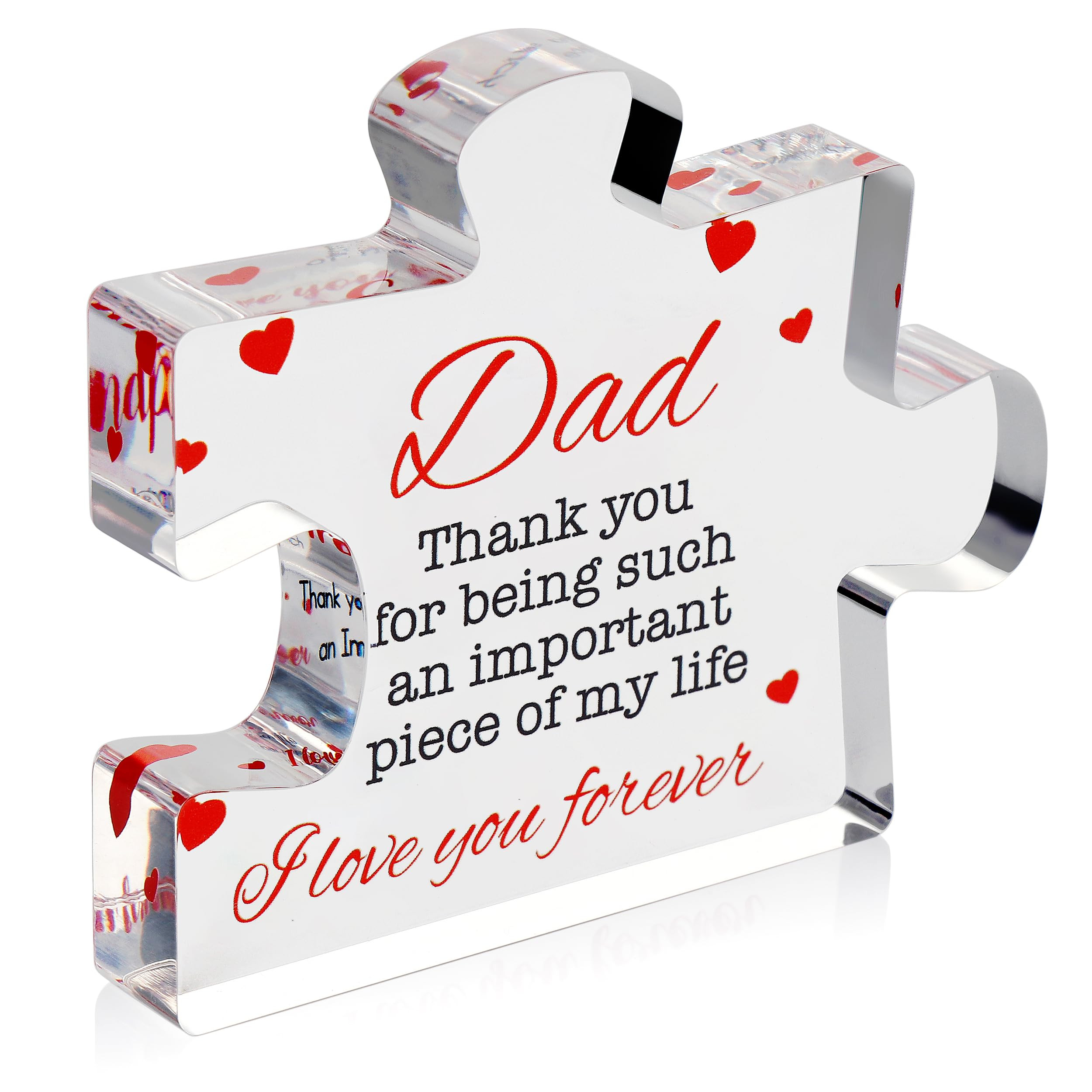 VELENTI Engraved Acrylic Block Puzzle Birthday Gifts for Dad 3.35 x 2.76 inch - Cool Dad Presents... | Amazon (US)