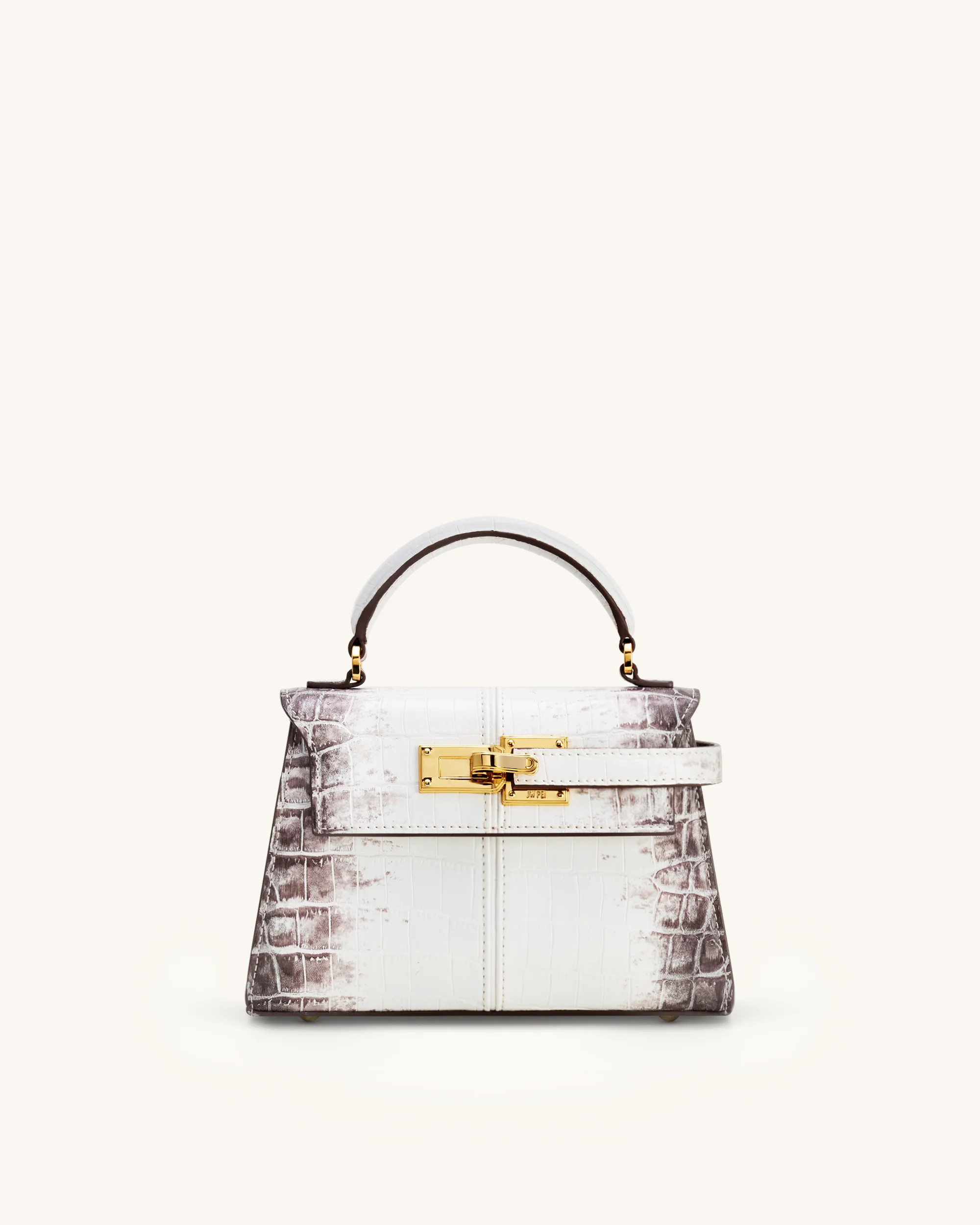 Elise Top Handle Bag - White Croc | JW PEI US