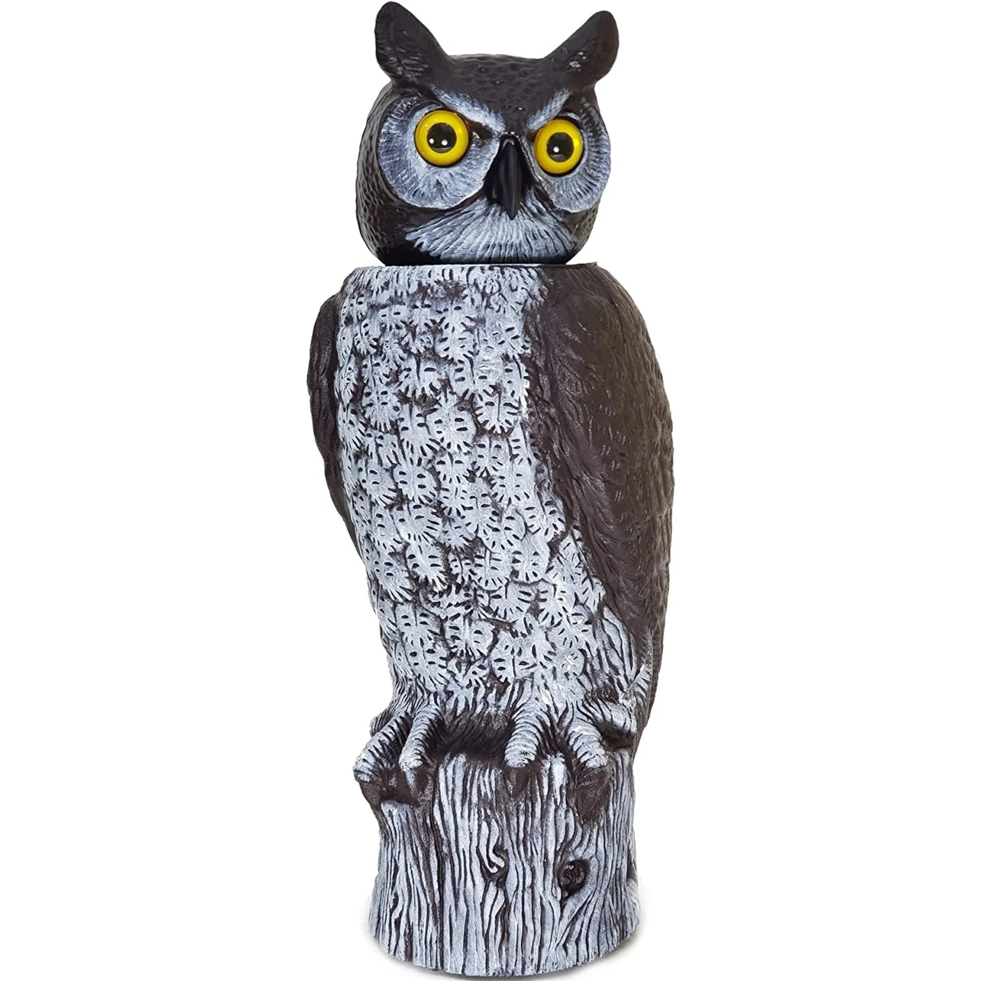 Dalen Large Rotating Head Fake Owl Decoy to Scare Birds Away - 18” Tall - Garden Scarecrow Owl ... | Walmart (US)