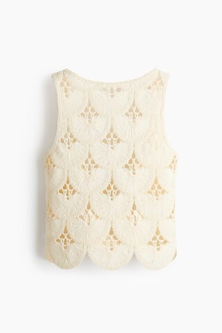 H & M - Scoop-Back Crochet-Look Top - White | H&M (US + CA)