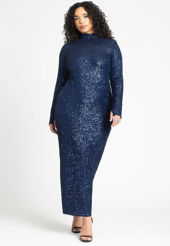 Open Back Sequin Dress | Eloquii