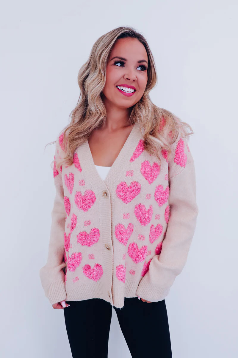 Heart's Desire Button Front Knit Cardigan - Pink | Whiskey Darling Boutique