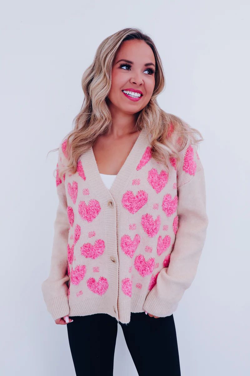 Heart's Desire Button Front Knit Cardigan - Pink | Whiskey Darling Boutique