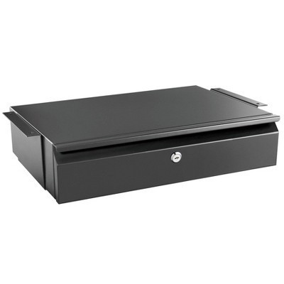 Mount-It! Under Desk Pull-Out Drawer with Lock and 2 Keys Included | Mounts to Desktops Tables and Workbenches Over 0.71 Inches Thick | Matte Black | Target