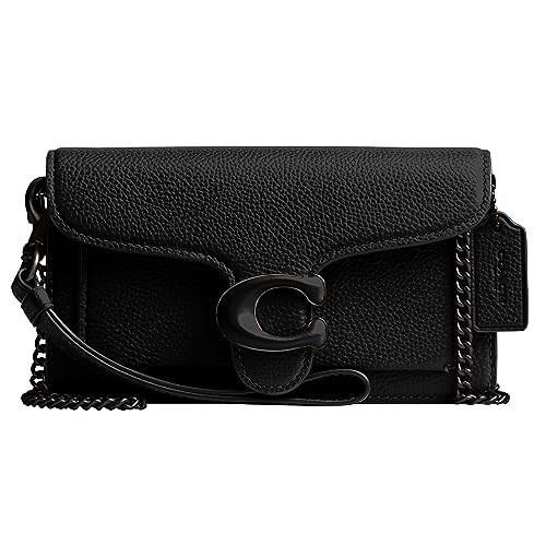 Coach Polished Pebble Tabby Wristlet, Black, One Size | Amazon (US)