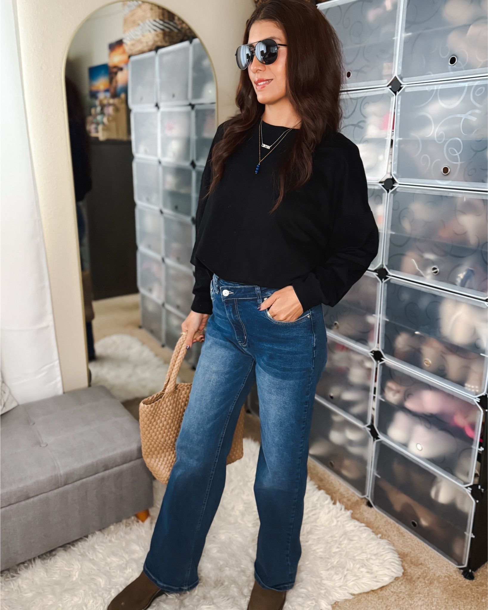 Exploring LA in style! This casual look is perfect for the city vibes—layering a long sleeve thermal shirt with an oversized pullover (size S) and wide-leg jeans (size 4, fits like 0). Styled with boots, a chic bag, sunglasses, and my favorite accessories. Effortlessly cool and comfy for a day out! #OOTD #ExploreLA

casual look, LA style, oversized pullover, thermal shirt, wide-leg jeans, city outfit, street style, boots and bag, chic accessories, sunglasses style, gifts for her, holiday outfit, travel fashion, gift guide, comfy outfit.

#LTKOver40 #LTKSeasonal #LTKStyleTip
