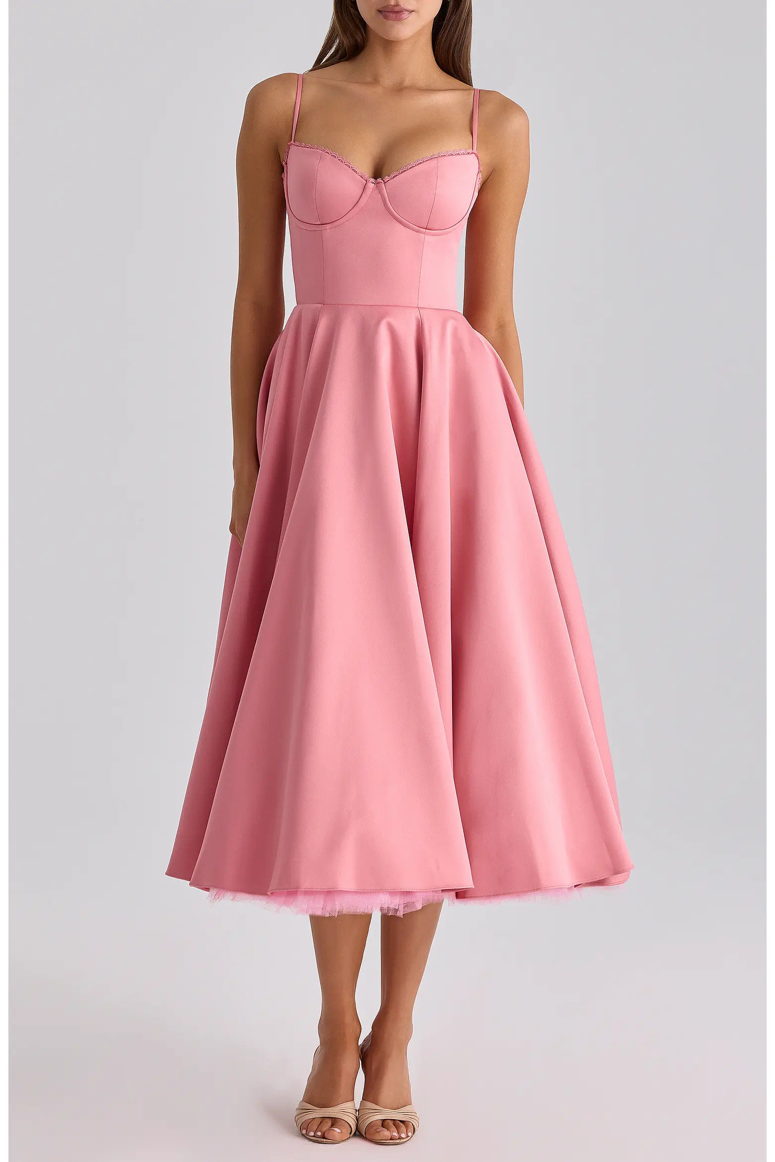 Mademoiselle Bustier Stretch Satin Midi Dress (Women) | Nordstrom | Nordstrom