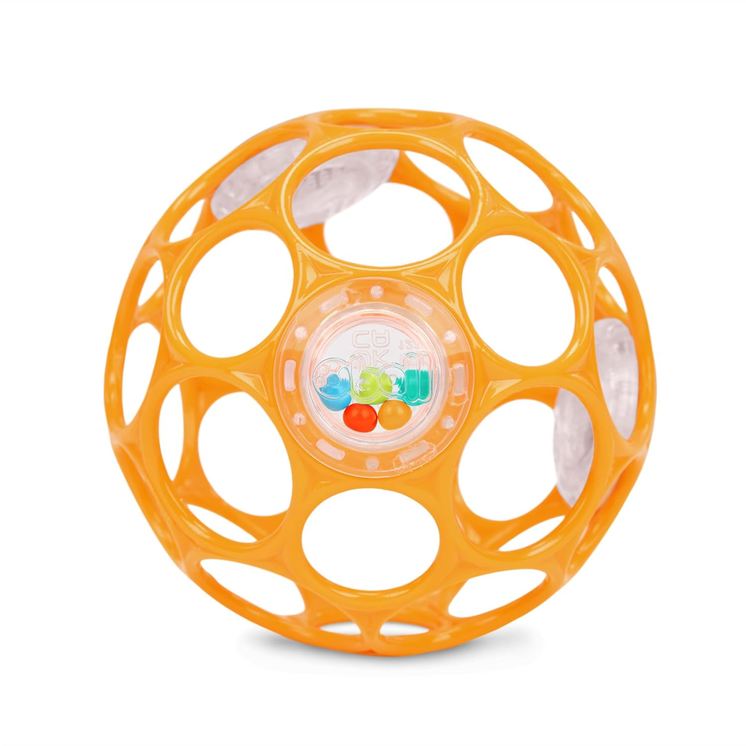 Bright Starts Oball Rattle Ball, Easy-Grasp Infant Rattle with Finger Holes, Orange, 0-36 Months | Amazon (US)