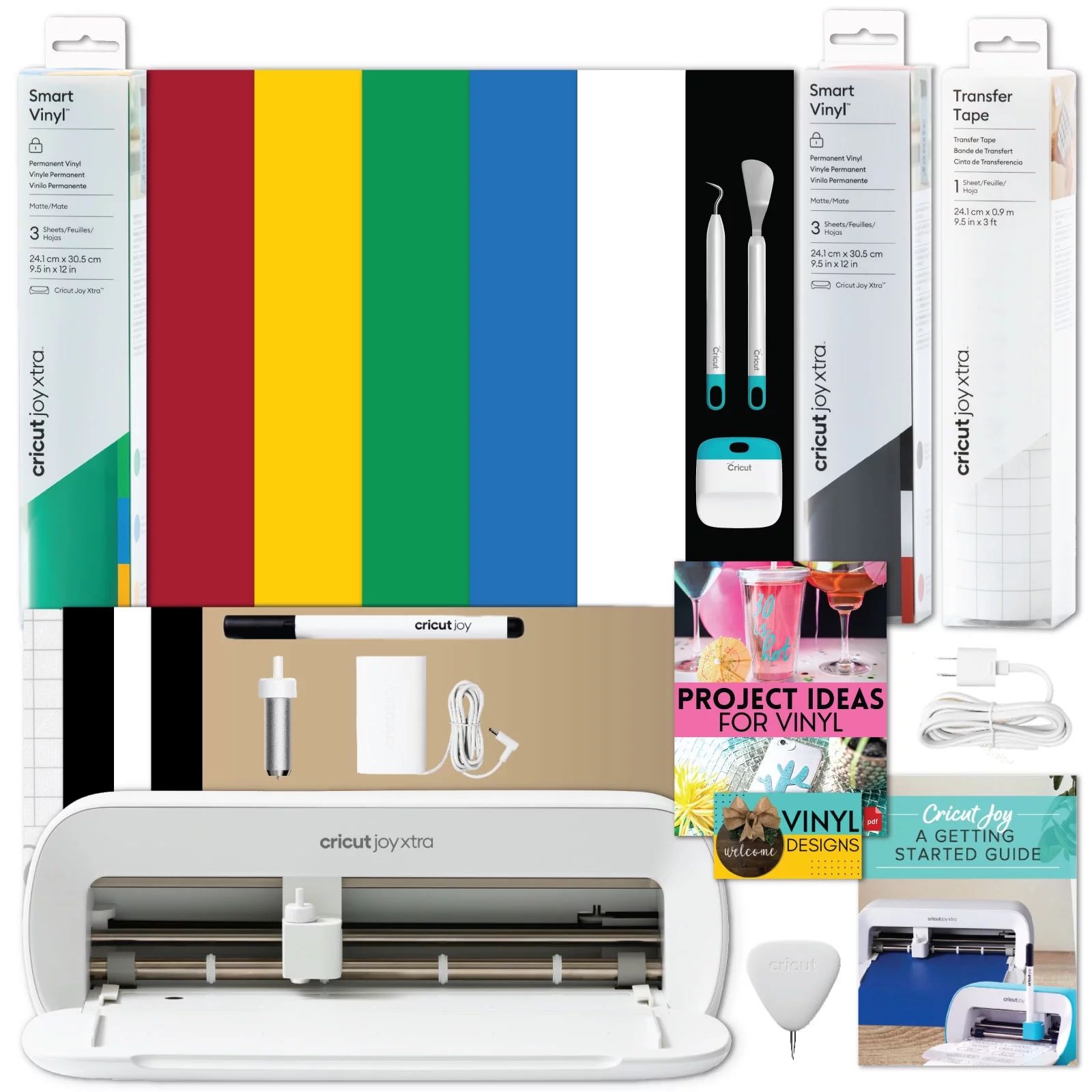 Cricut Joy Xtra Machine with Permanent Smart Vinyl Sampler Packs, Transfer Tape and Tool Set Bund... | Walmart (US)