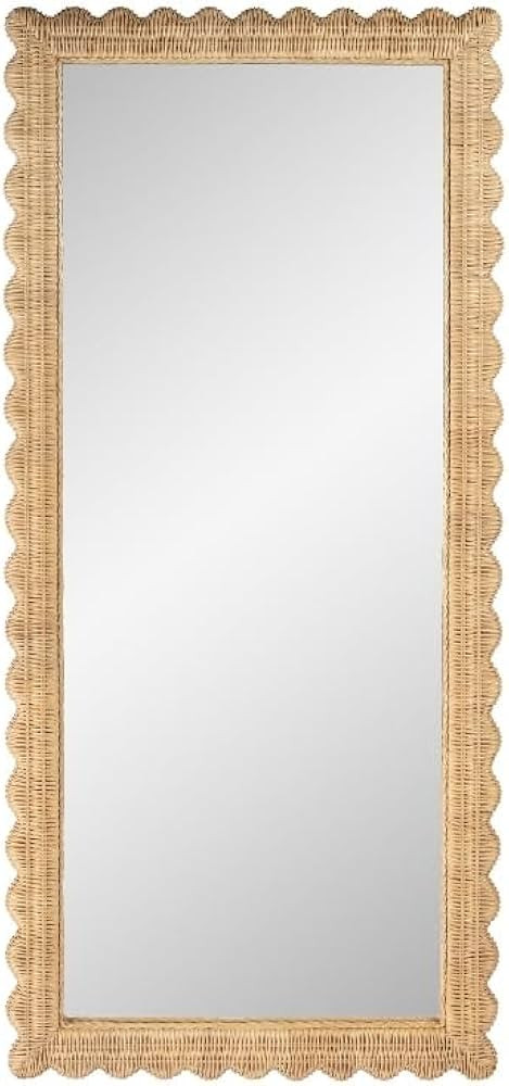 Butler Specialty Company Flora Scalloped Rattan Floor Mirror - Natural Rattan | Amazon (US)